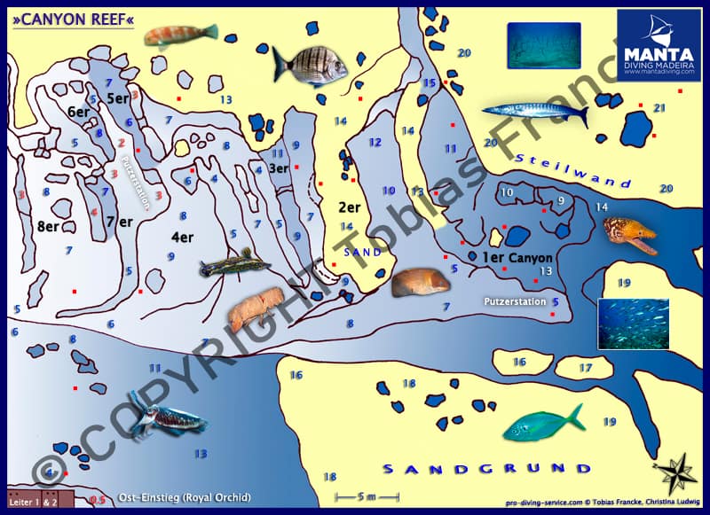 Tauchplatzkarten, Unterwasserkarten anfertigen